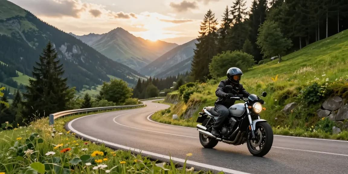 Planen Sie Ihre kurvenreiche Motorradtour durch wunderschöne deutsche Landschaften mit atemberaubenden Bergstraßen.