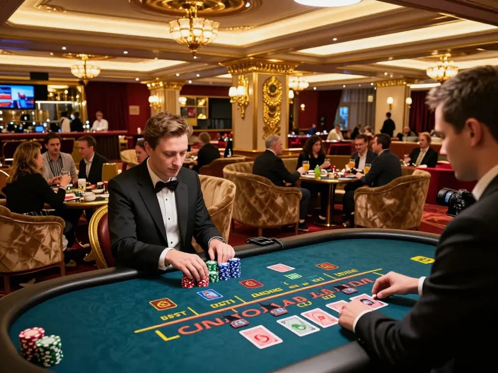 Gäste, die an Live-Dealer-Spielen im goldenpanda-de Casino teilnehmen und Aufregung sowie Luxus in einer lebhaften Atmosphäre zeigen.