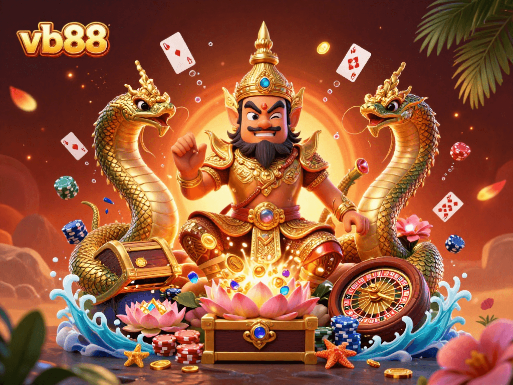 Experience the thrill of gameplay with vb88, featuring vibrant casino elements and engaging characters.