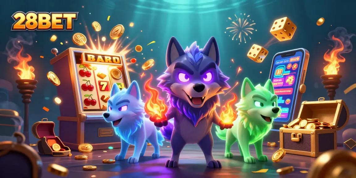 Experience thrilling wins at 28BET with vibrant slot machines and ghostly companions!