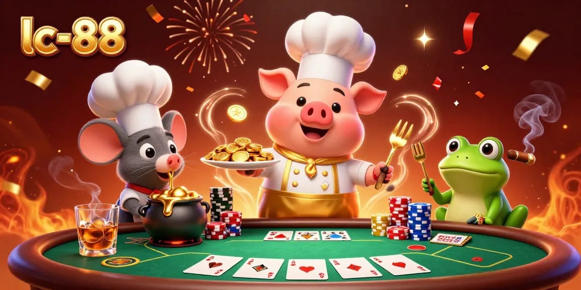 Experience the thrill of gaming with lc-88, featuring vibrant characters and dynamic poker elements.