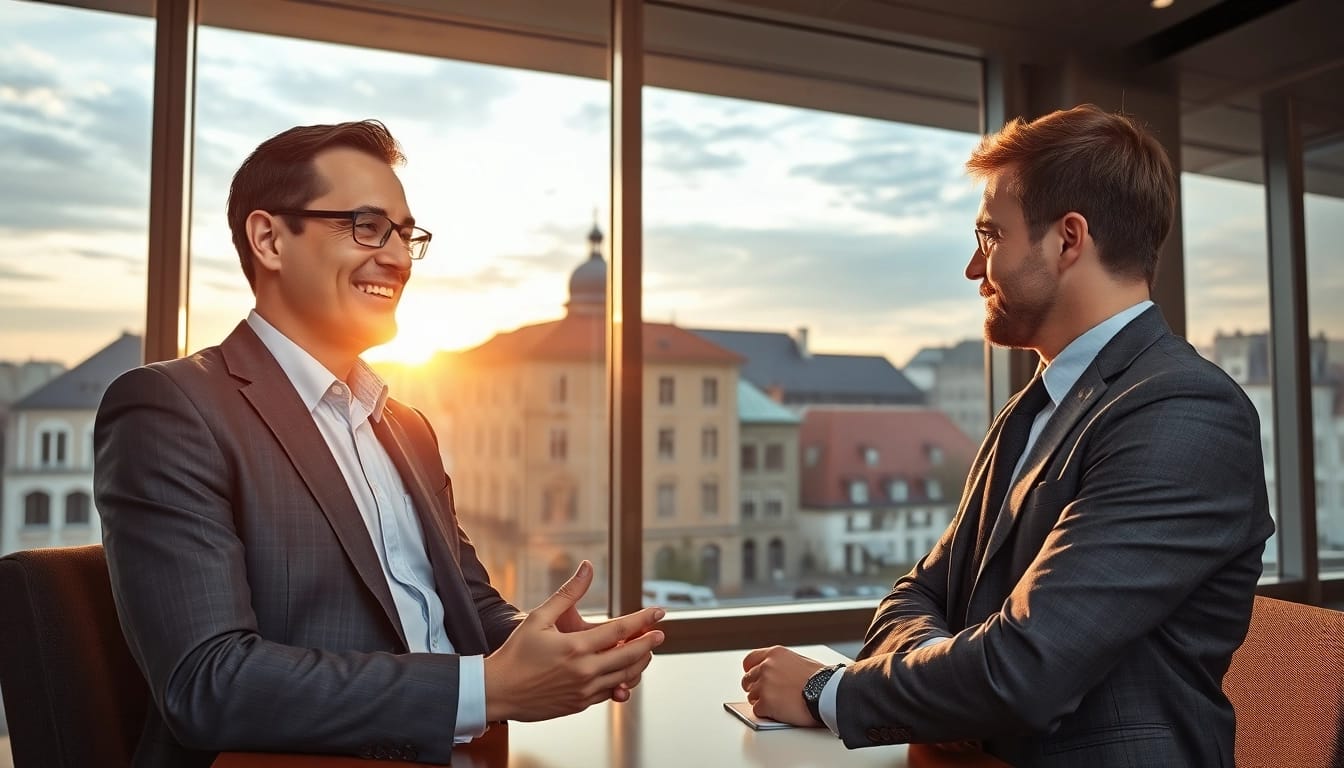 Headhunter Erfurt führt ein inspirierendes Gespräch mit einem talentierten Fachmann.