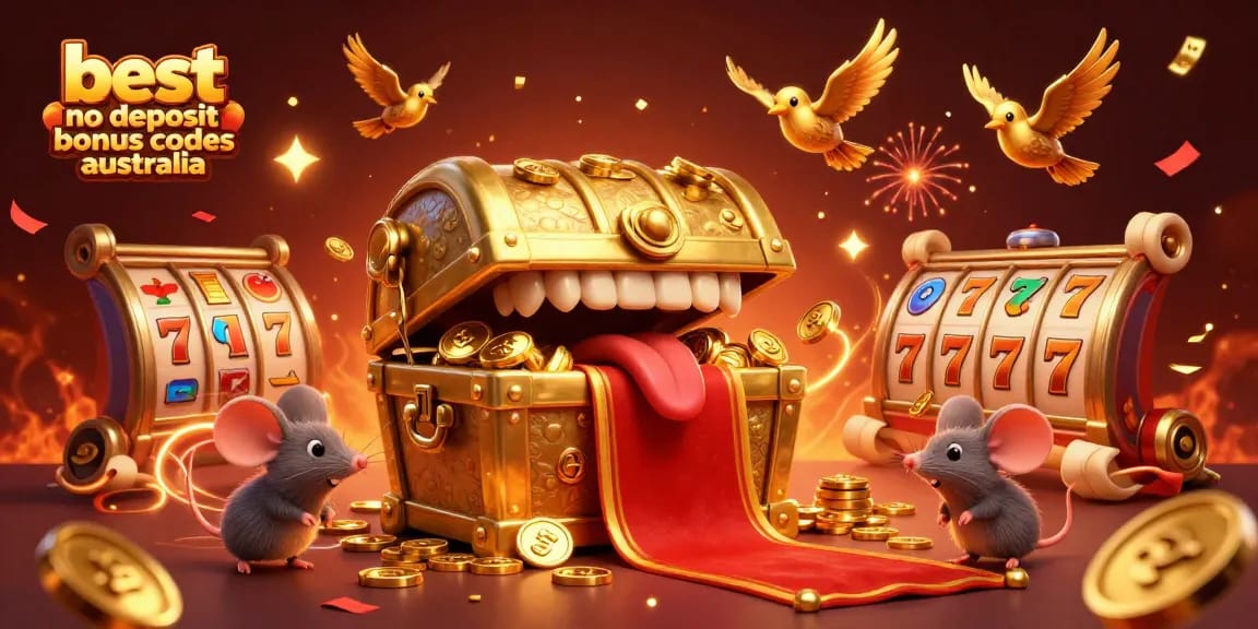 Discover best no deposit bonus codes australia in a vibrant casino scene with animated characters and game elements.