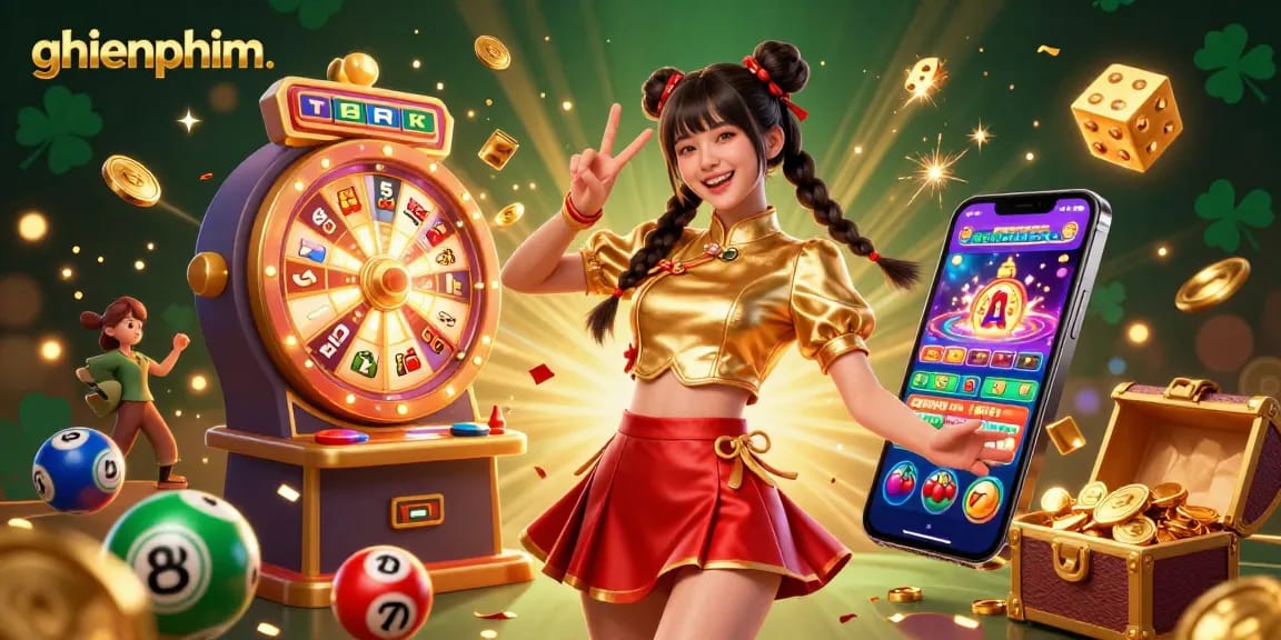 Engage with ghienphim's vibrant 3D casino scene showcasing winning moments and joyful excitement.