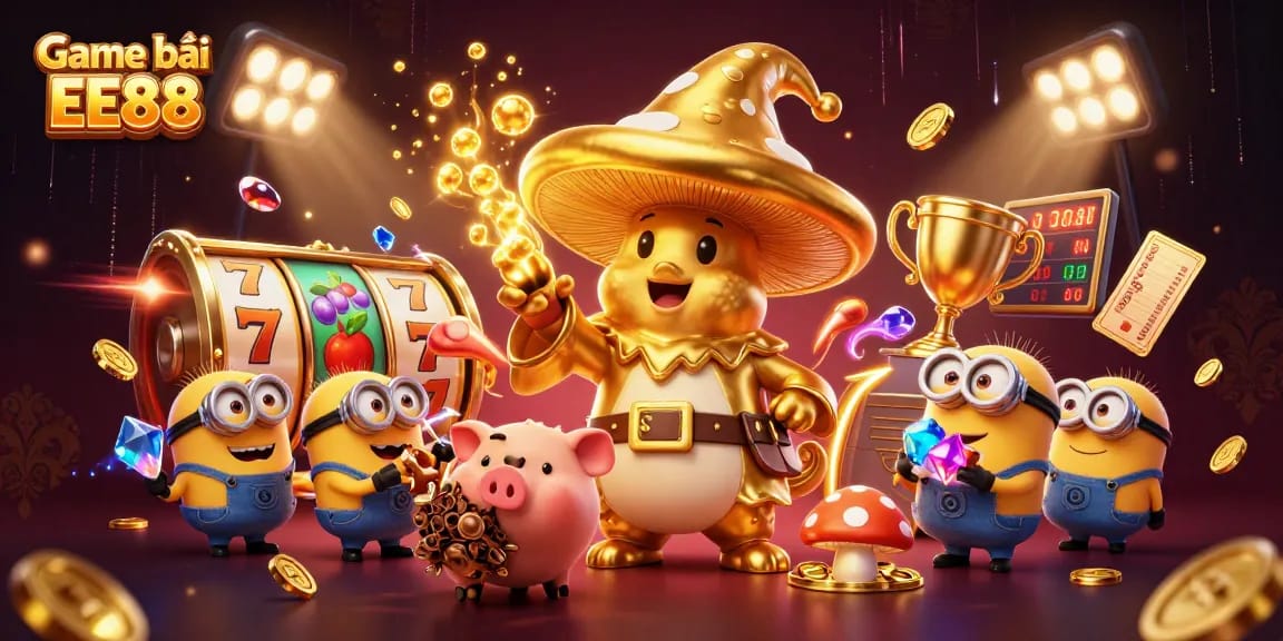 Win big with Game bài EE88 as magical characters bring 3D casino elements to life.