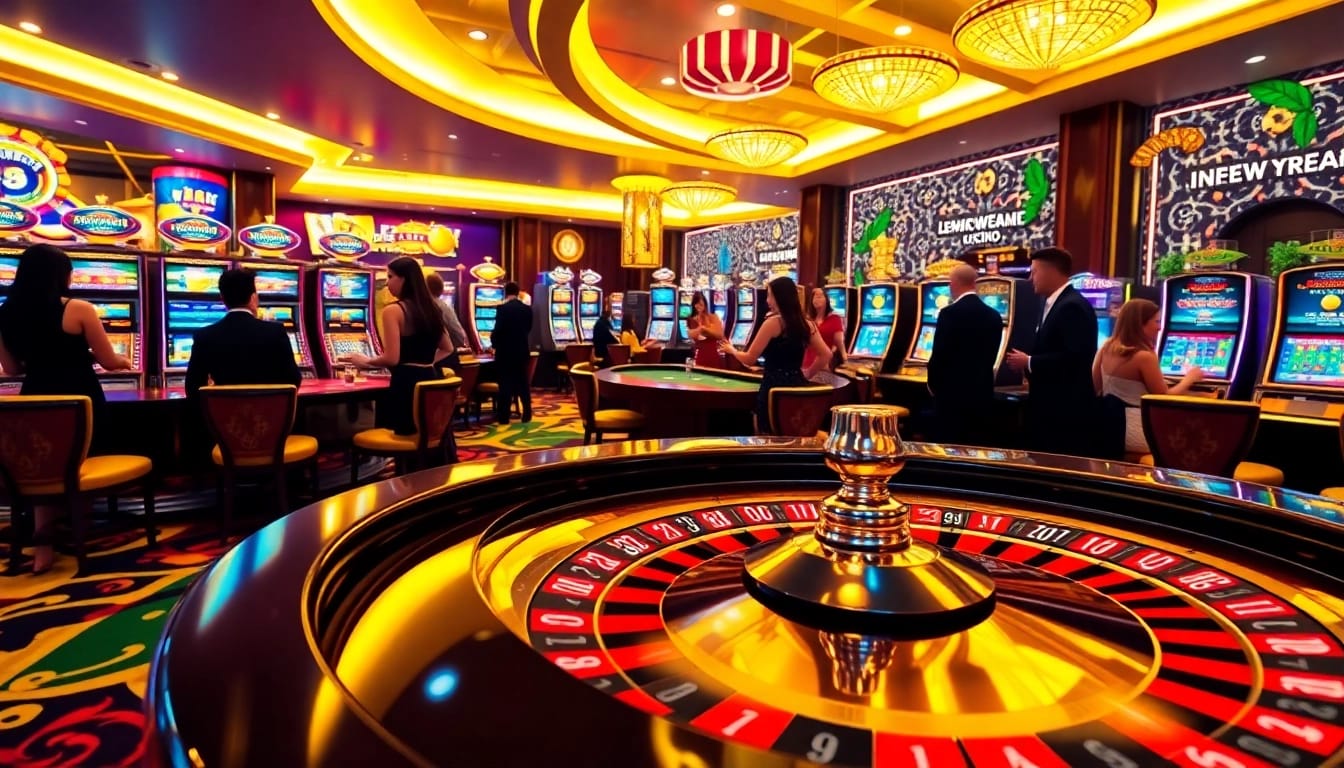Lemon Casino: An exciting roulette table scene with players enjoying their time.