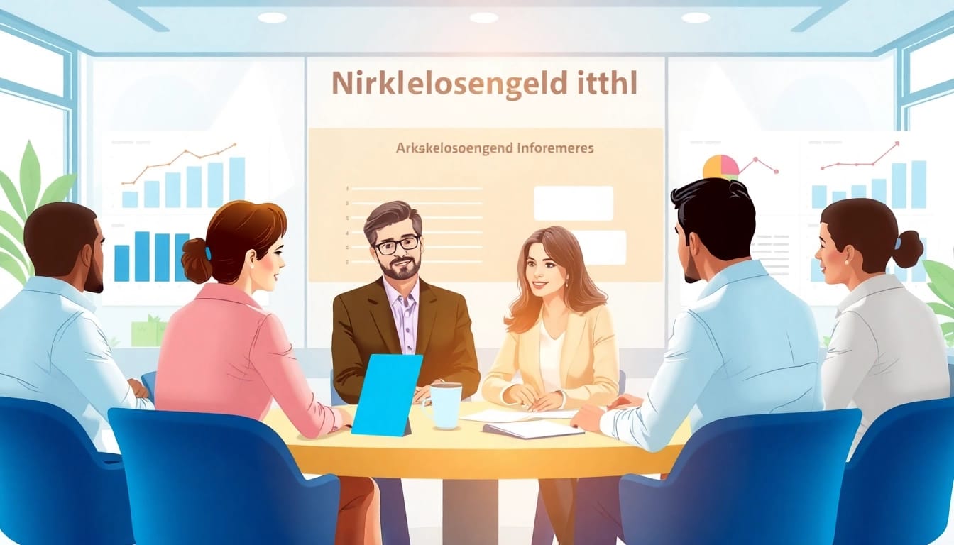 Erfahren Sie mehr über Arbeitslosengeld Informationen durch einen Dialog in einem hellen Büro.