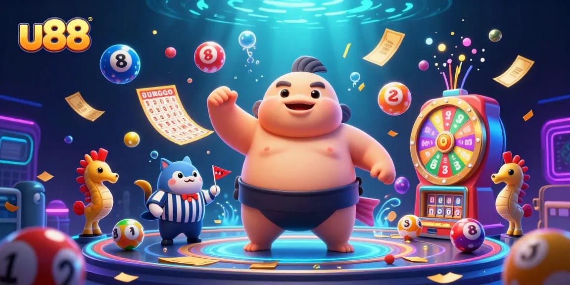 Engage with u88 through vibrant underwater lottery scene showcasing exciting gaming elements.