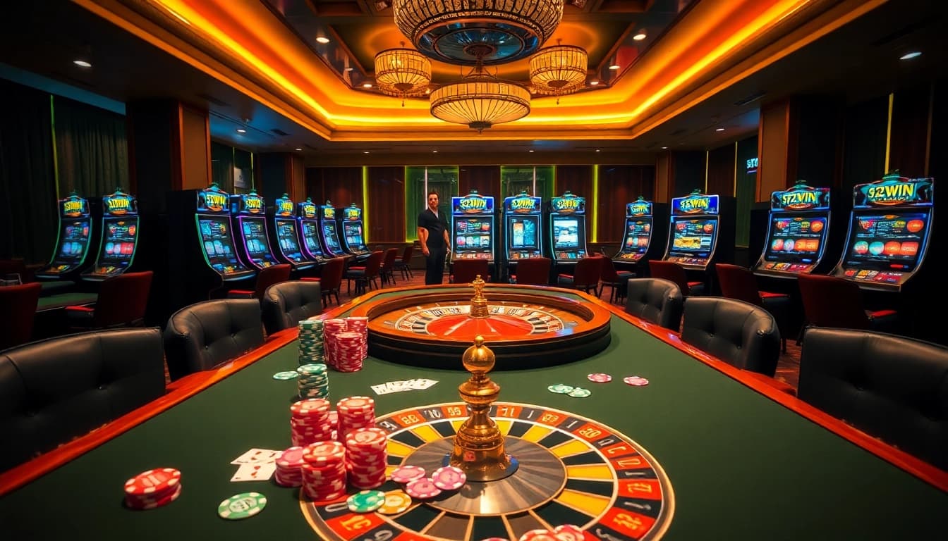Engaging casino scene showcasing high-stakes action and the excitement of 52WIN gaming.