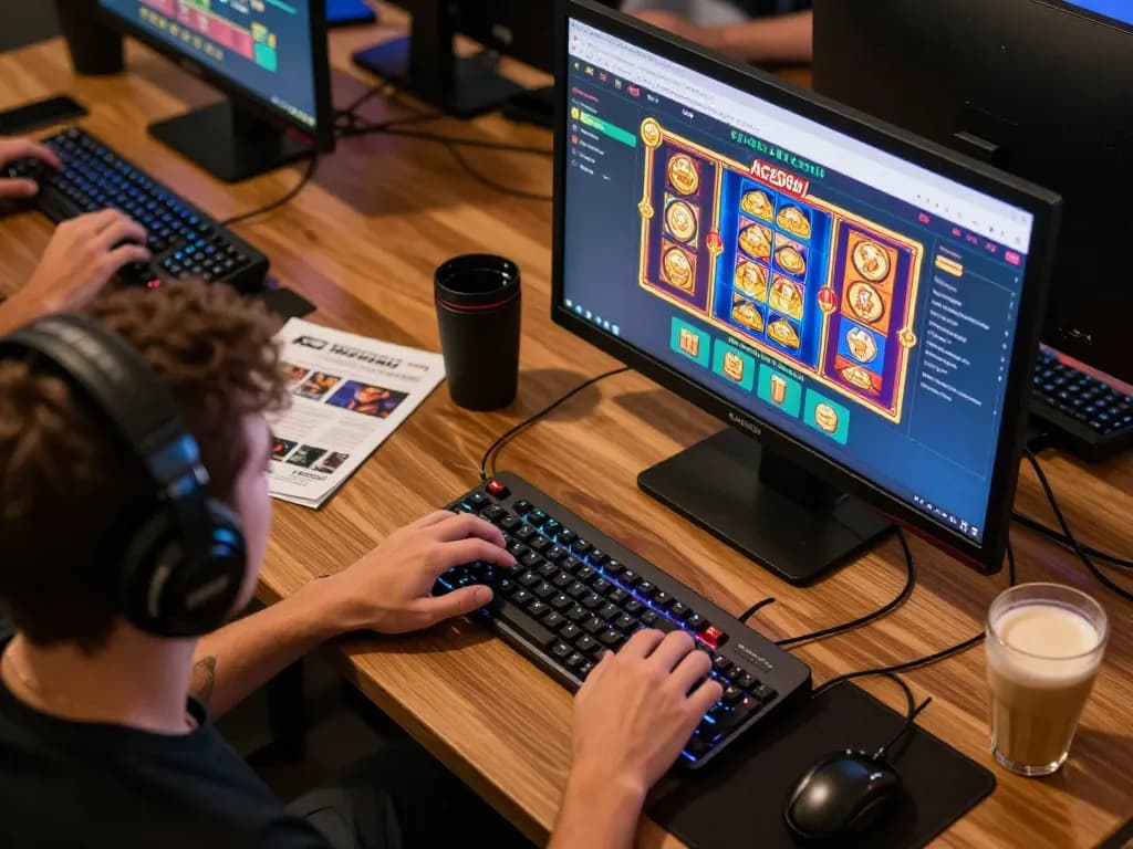 A player engaging in the online gaming experience at Ace96au, displaying exciting casino games.