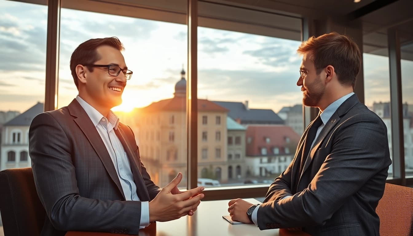 Headhunter Erfurt führt ein inspirierendes Gespräch mit einem talentierten Fachmann.
