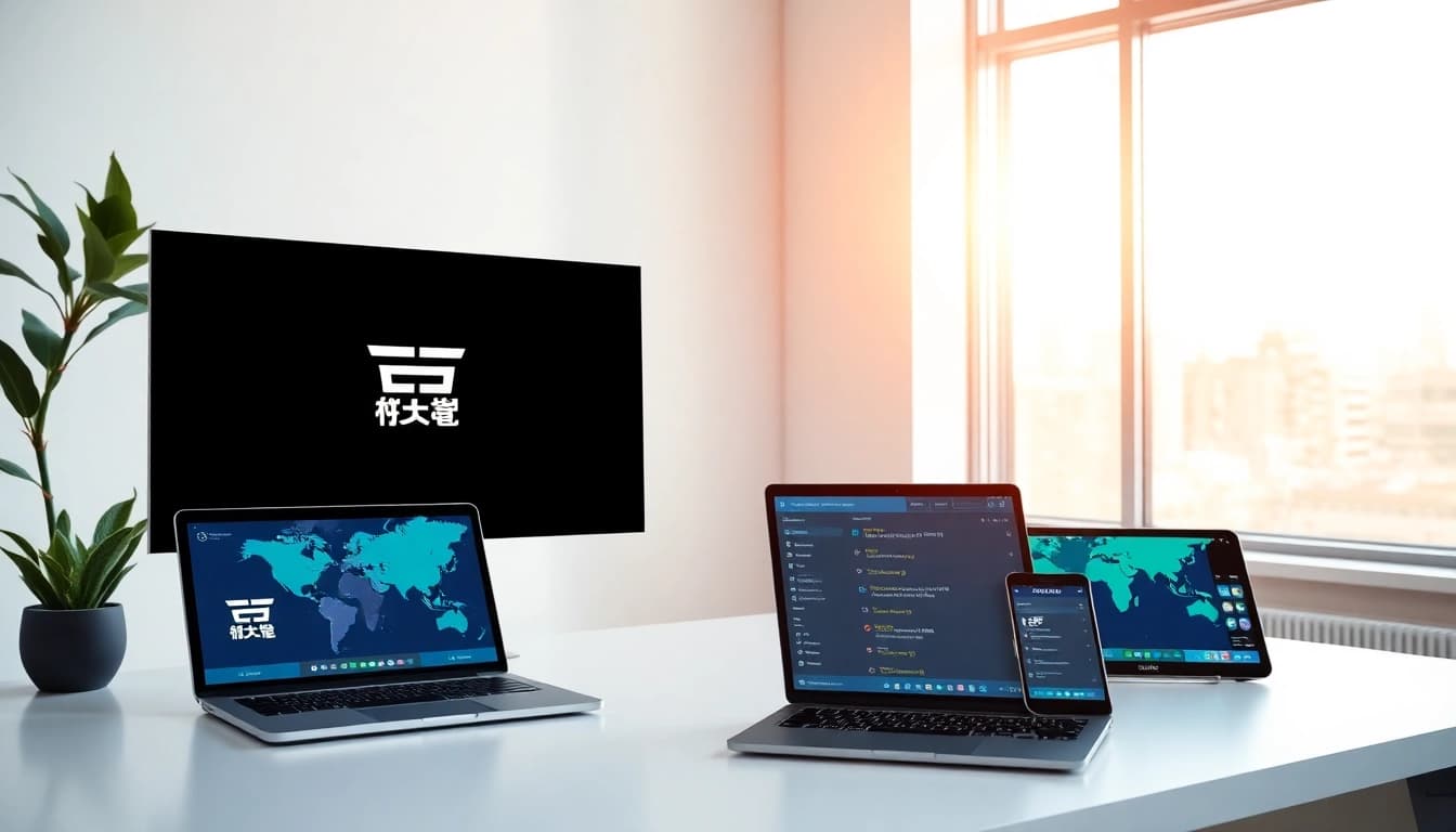 快连官网 interface displayed on multiple devices showcasing effective privacy protection