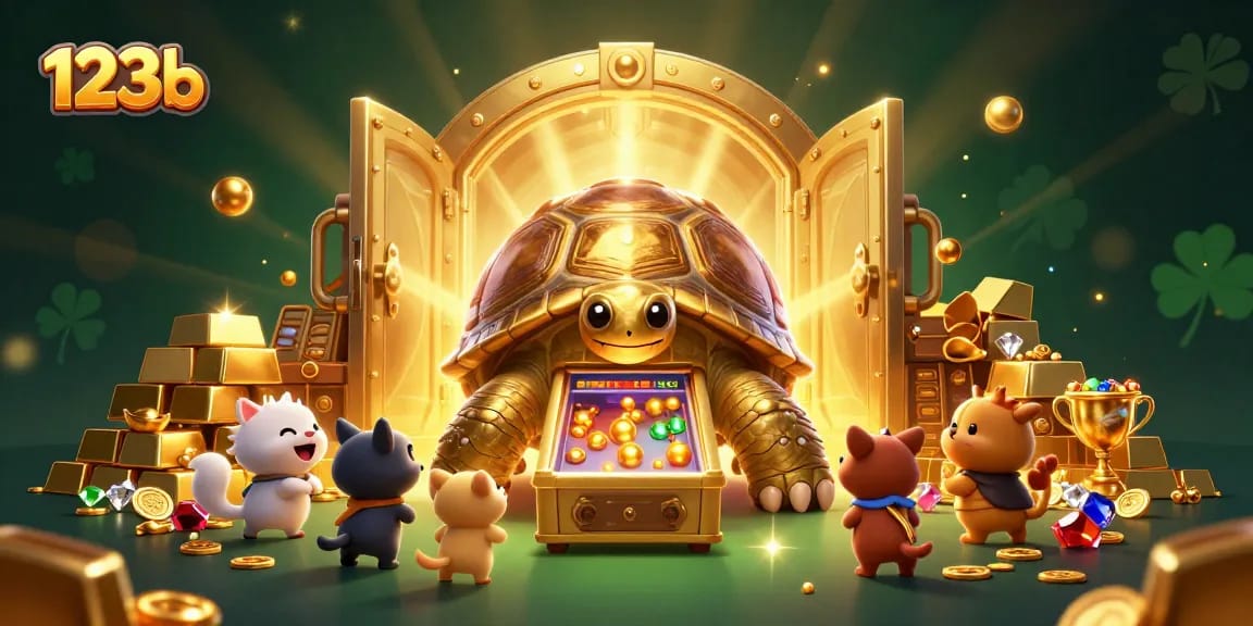 Engage with thrilling games at 123b, featuring a 3D tortoise pinball machine and treasures gleaming with excitement.