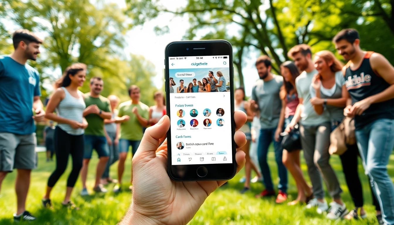 Bewege dich mit der clubgefühle app und finde neue Freunde bei Aktivitäten im Freien.