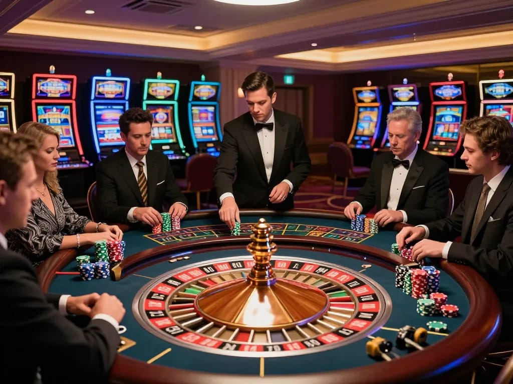 Experience thrilling gameplay at TV88 as players engage actively at the roulette table.