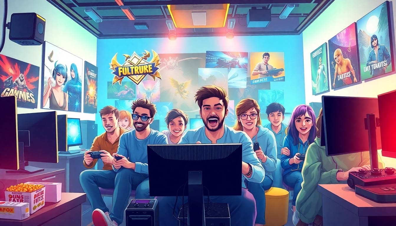Aktuelle Gaming News in einer lebendigen Spielegemeinschaft mit verschiedenen Konsolen.
