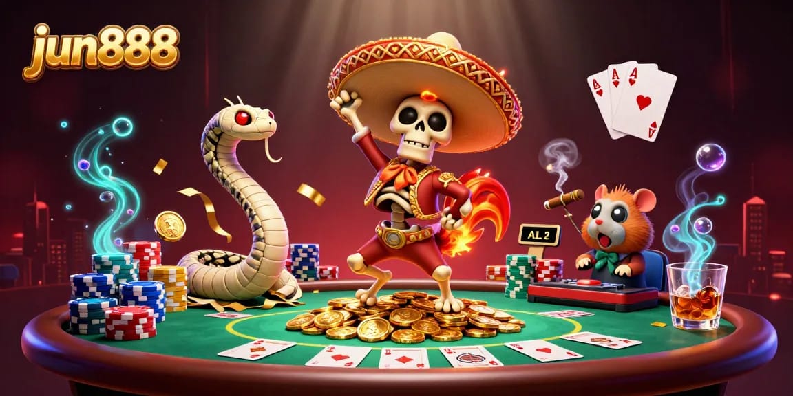 Experience the vibrant world of jun888 with thrilling poker action and a festive atmosphere.