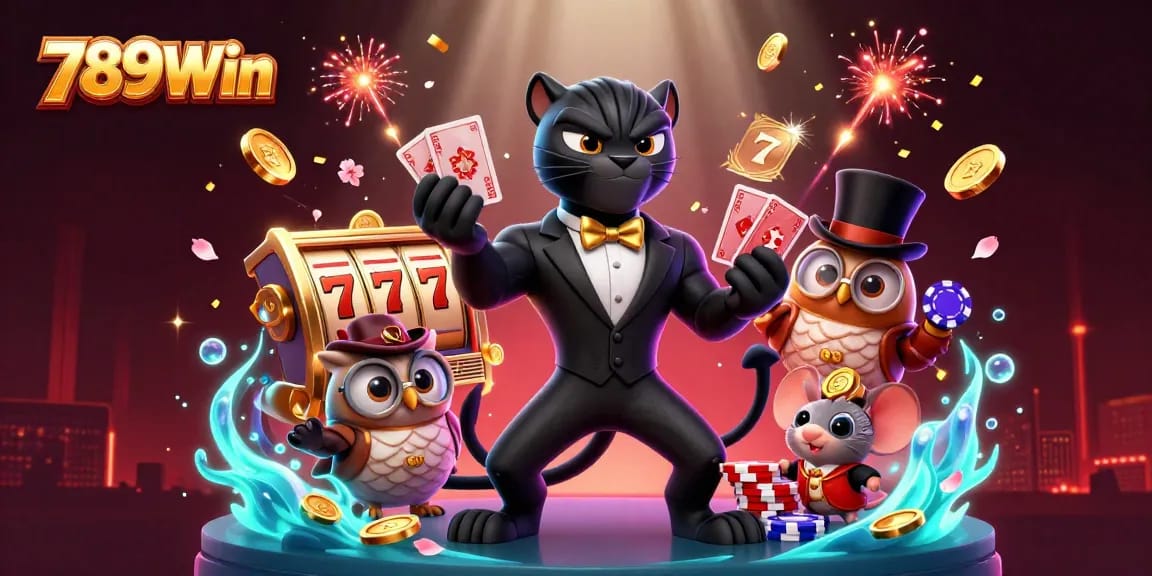 Engage with 789Win's thrilling casino adventure featuring stylish characters and gaming elements.