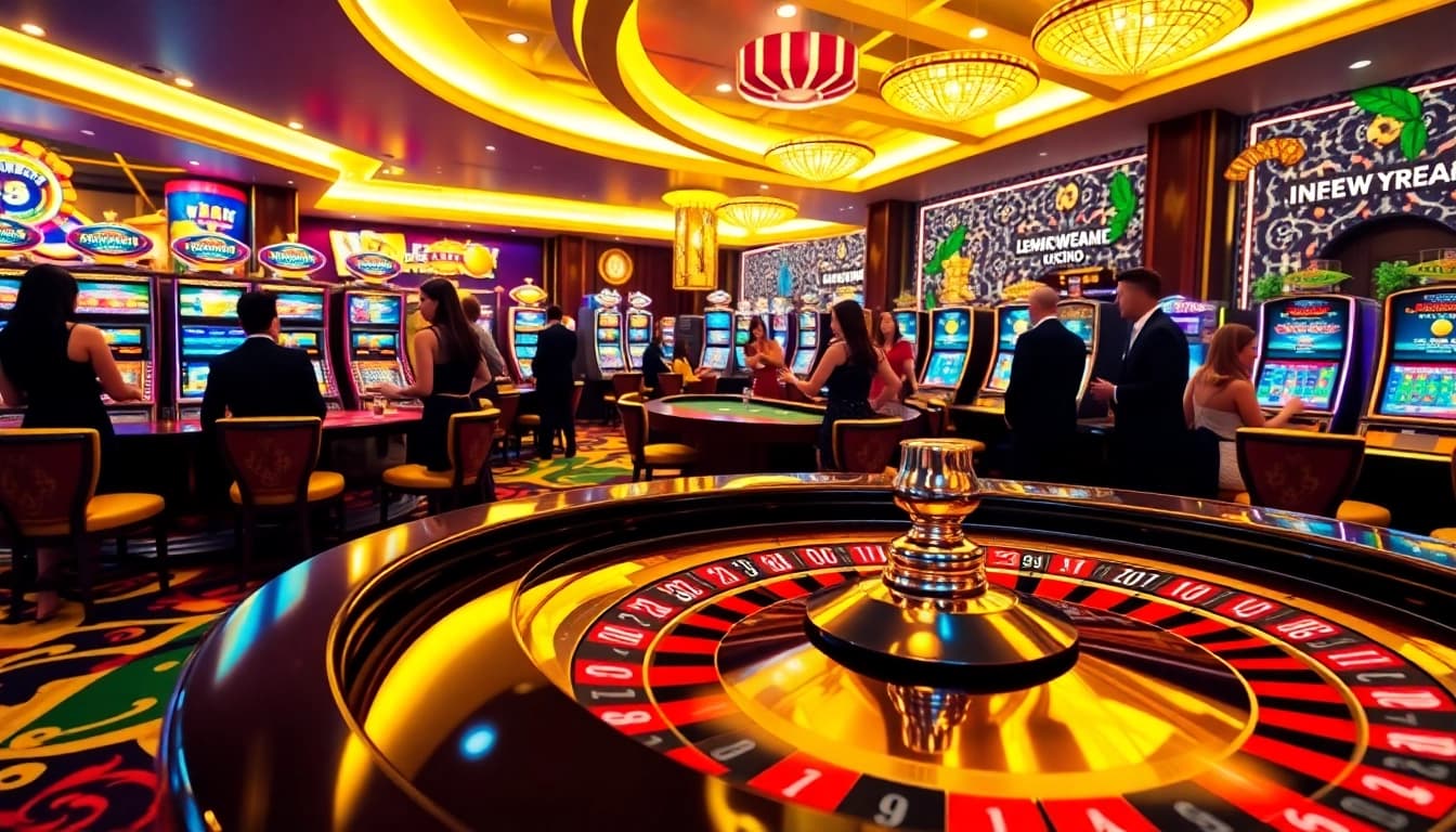 Lemon Casino: An exciting roulette table scene with players enjoying their time.