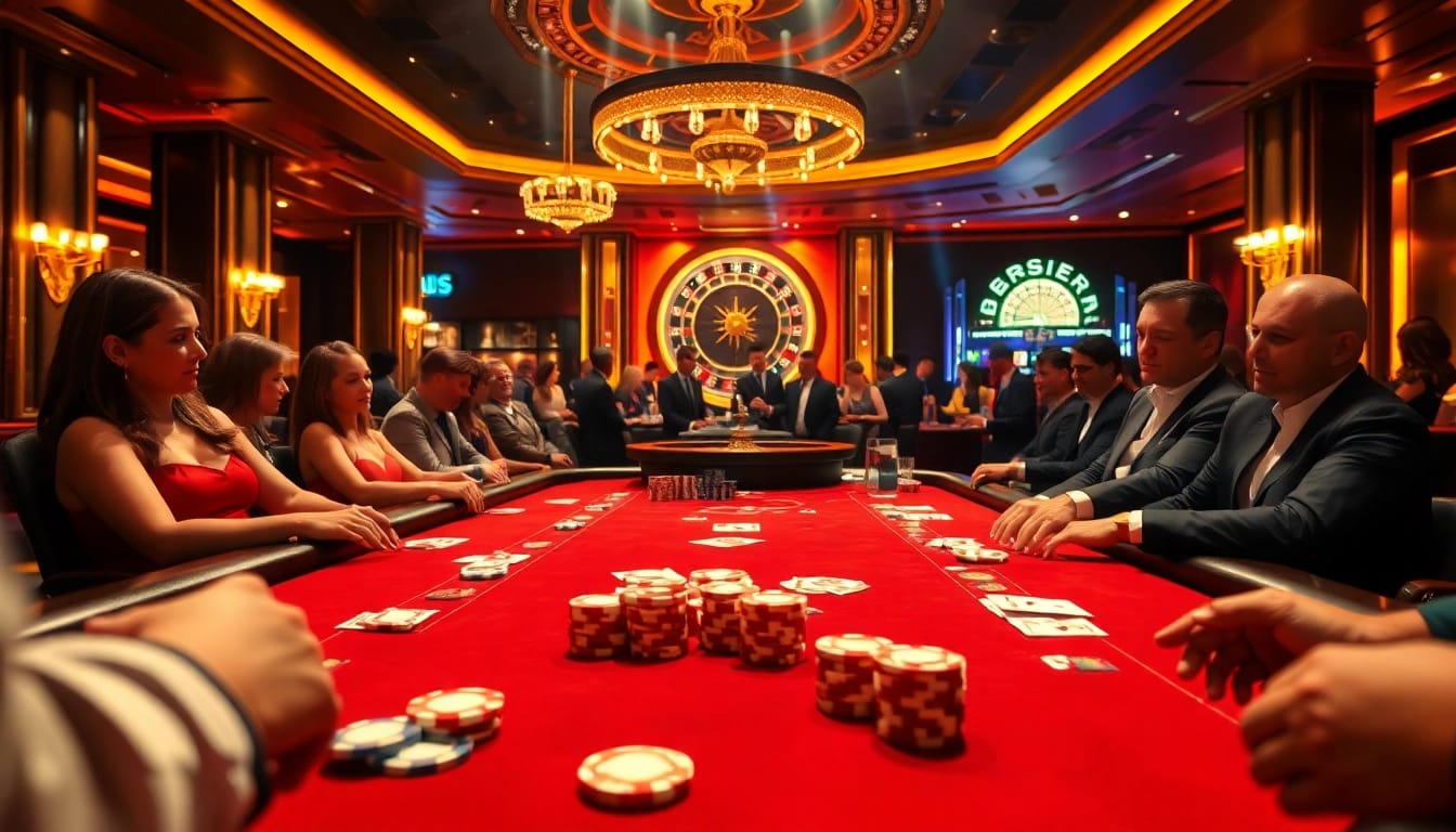Experience the thrill of high-stakes poker at https://b52club.forum/ with professional players and vibrant casino decor.