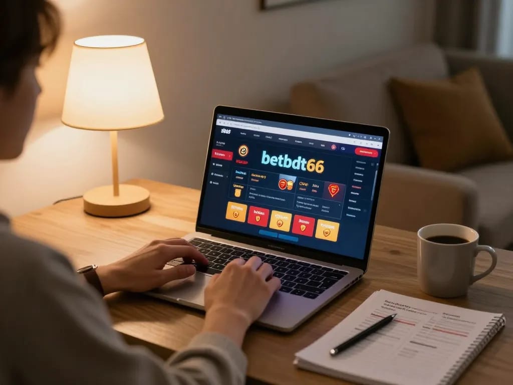 Engaging in online gaming on betbdt66, highlighting interactive casino experience.