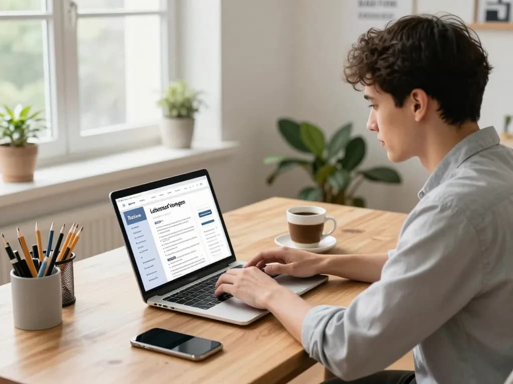 Erstellung professionell optimierter Lebenslauf Vorlagen in einem hellen Home Office.