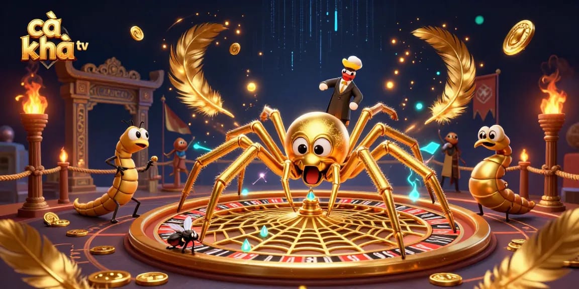 Place bets and win big at cà khịa tv, a vibrant illustration of a busy roulette wheel.