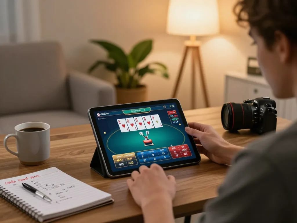 Spielen Sie online Poker bei f1casino-eu mit einem Tablet in einer gemütlichen heimischen Umgebung.