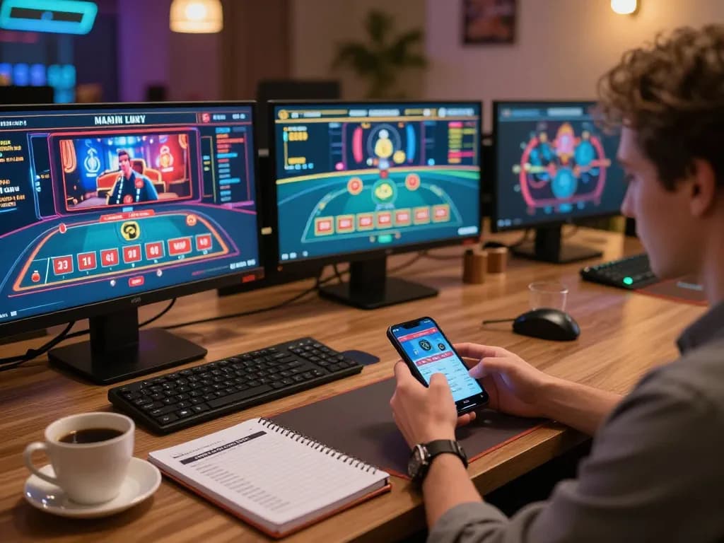 Engaging with the casino app while enjoying 566 beauty in a cozy gaming setup, highlighting responsible gaming practices.
