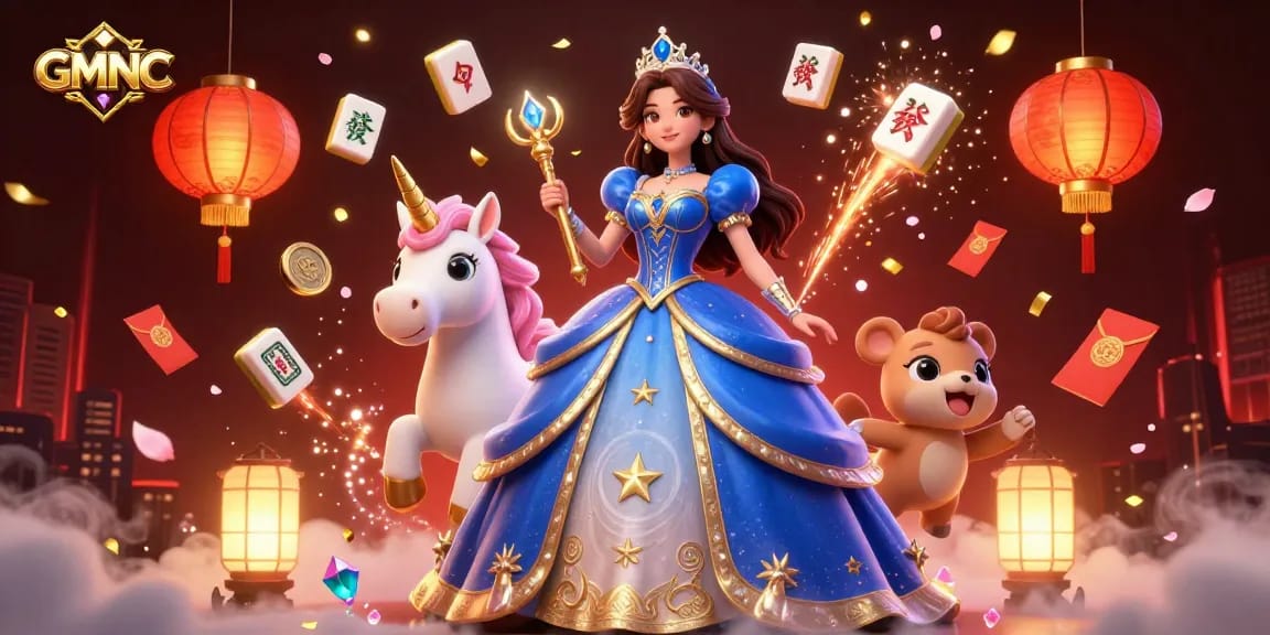 Engage with GMNC's vibrant casino themed scene featuring glowing elements and dynamic visuals.