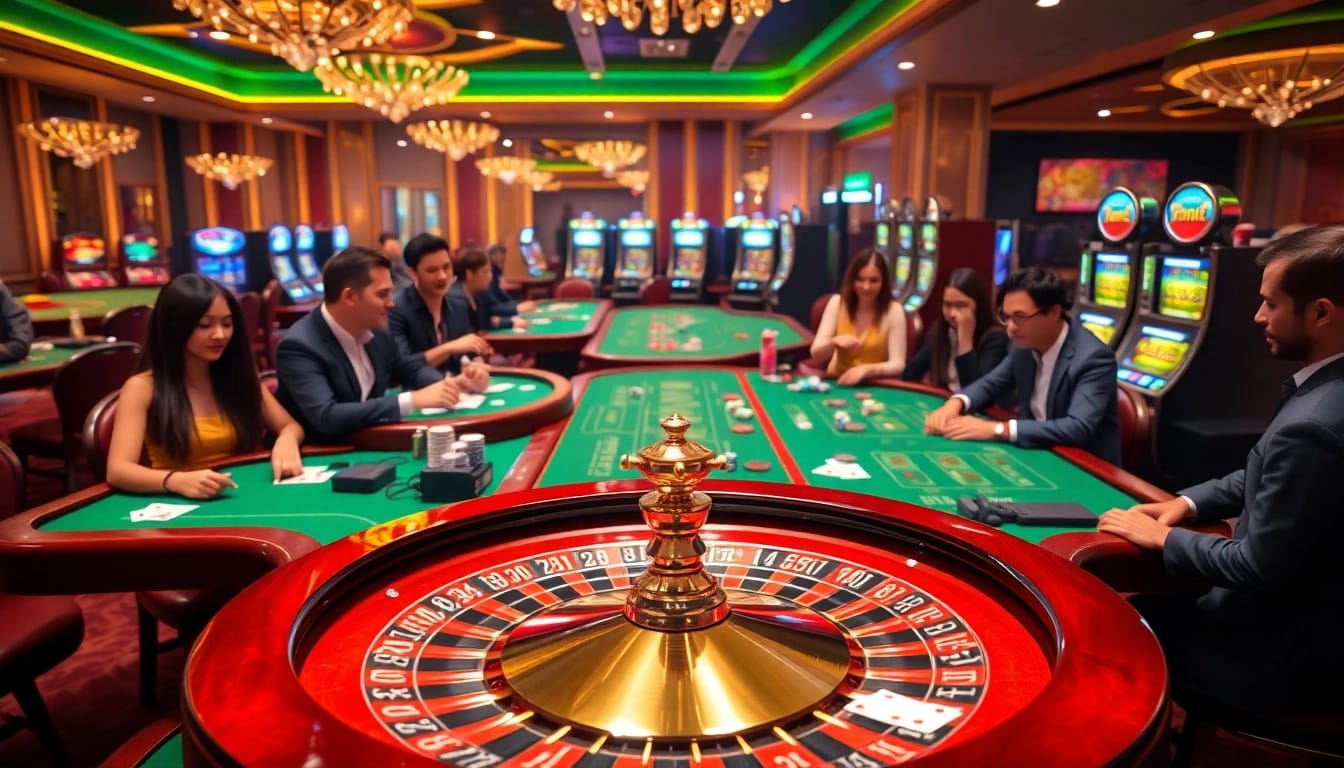 Exciting casino betting scene featuring poker chips and a roulette wheel on https://m98.uno/ for online gambling enthusiasts.