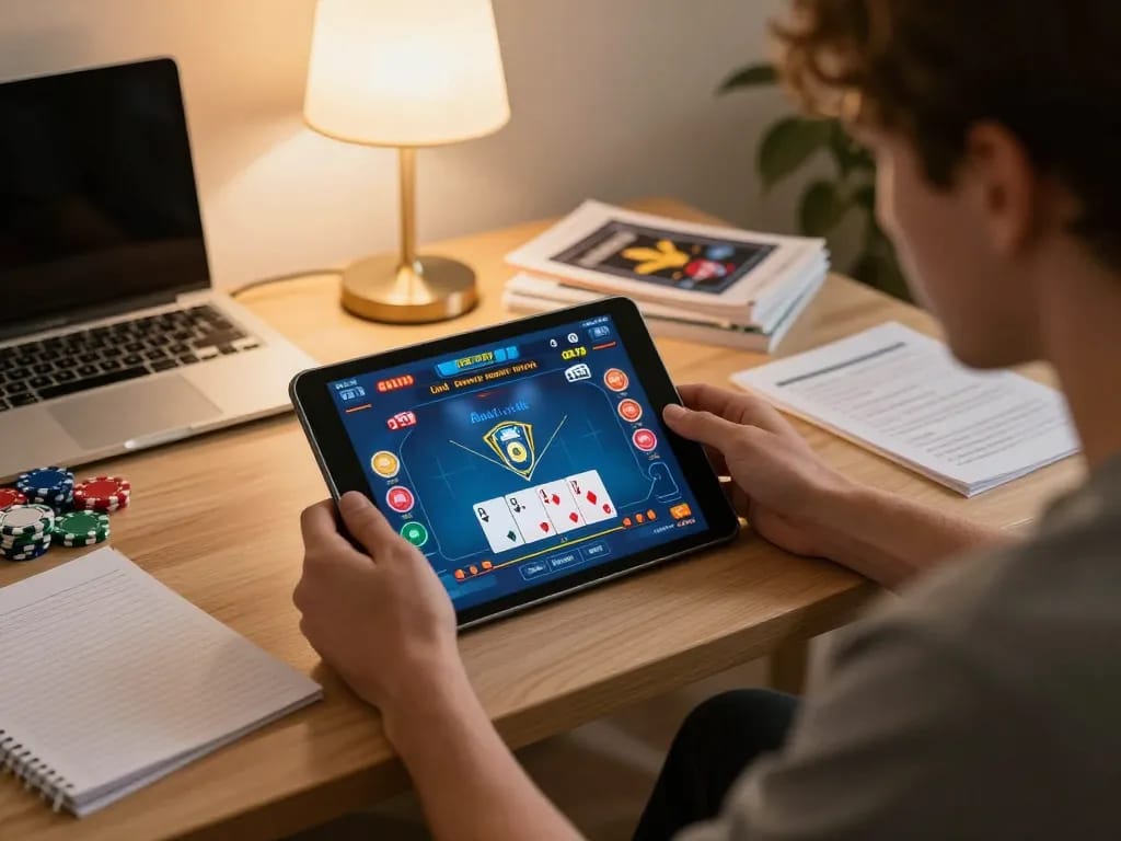 Play online poker on fun79 with vibrant game interface and strategic notes for responsible gaming
