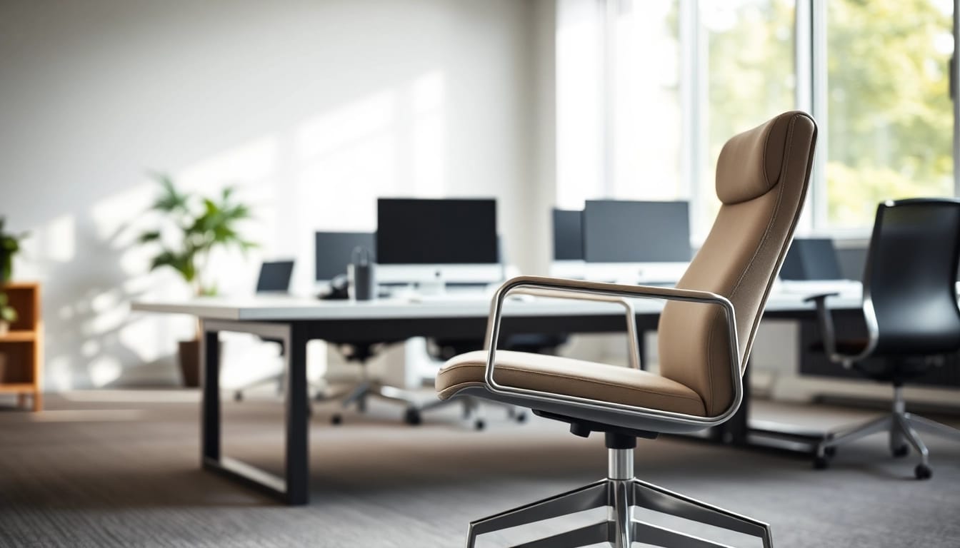 Refurbished Vitra Chair in an elegant office setting, showcasing modern design and sleek lines.