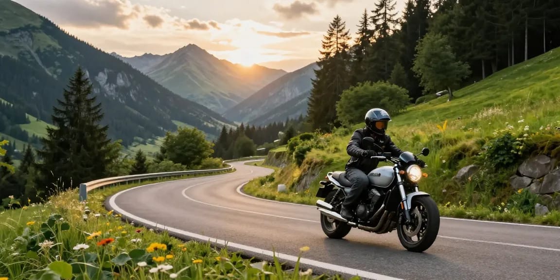Planen Sie Ihre kurvenreiche Motorradtour durch wunderschöne deutsche Landschaften mit atemberaubenden Bergstraßen.