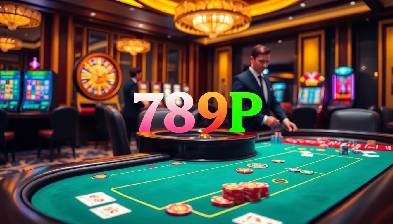 Experience the thrill of 789P with a vibrant casino atmosphere featuring roulette, cards, and chips.