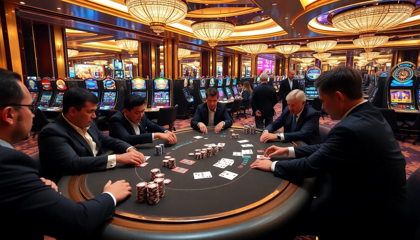 Players strategize at the poker table in a luxurious casino environment at https://gg88.video/ for thrilling gameplay.