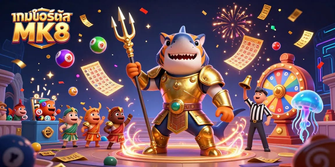 Engage in thrilling gaming at เกมพอร์ทัล MK8 with a vibrant underwater casino scene full of excitement.