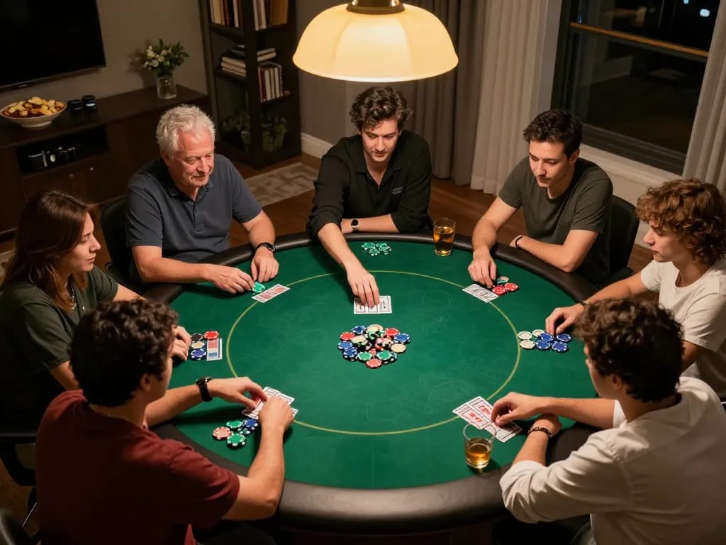 Strategic players engage in an intense cm88 poker game full of competitive spirit.