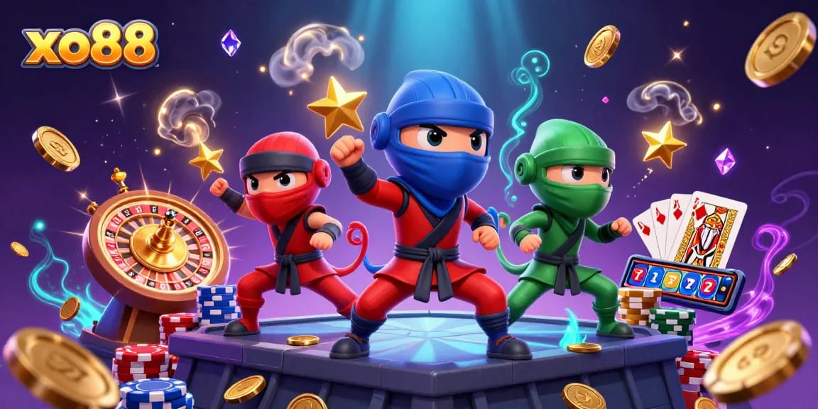 Experience the thrill of gaming at xo88 with dynamic casino elements and captivating characters.