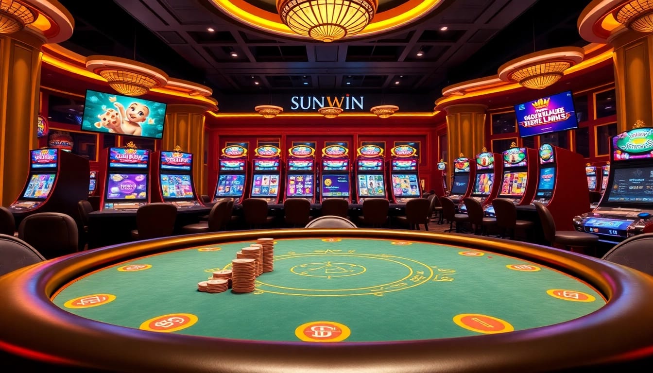 Engage with thrilling casino games at https://sunwin.builders/ featuring vibrant poker tables and slot machines.