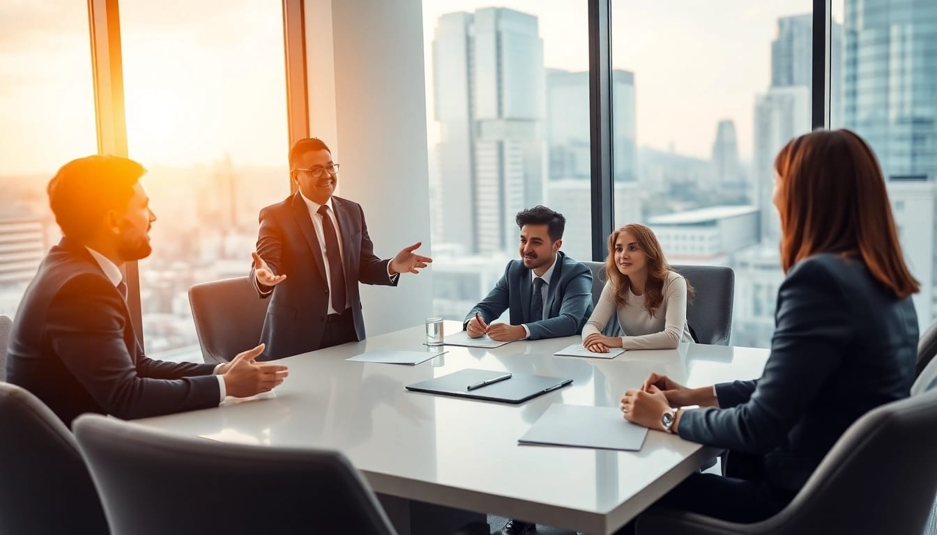 Recht und Finanzen Ratgeber – Professioneller Berater bietet wertvolle Strategien in einem modernen Büro an.