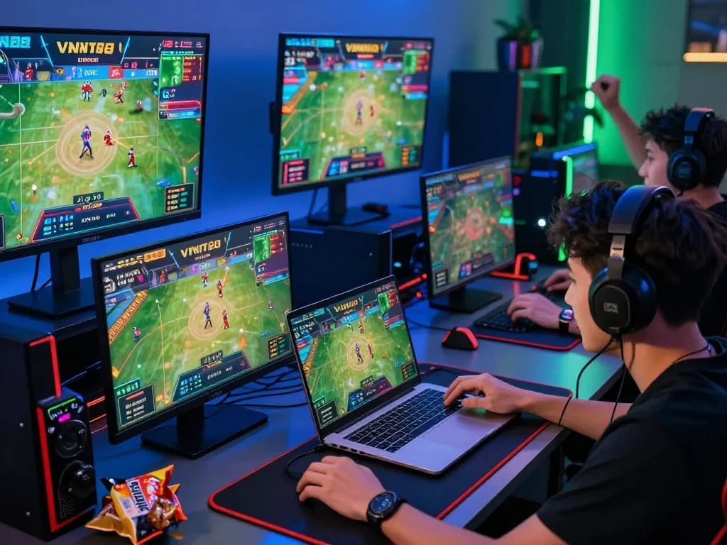 Exciting VN88 online gaming scene with players engaged in sports betting.