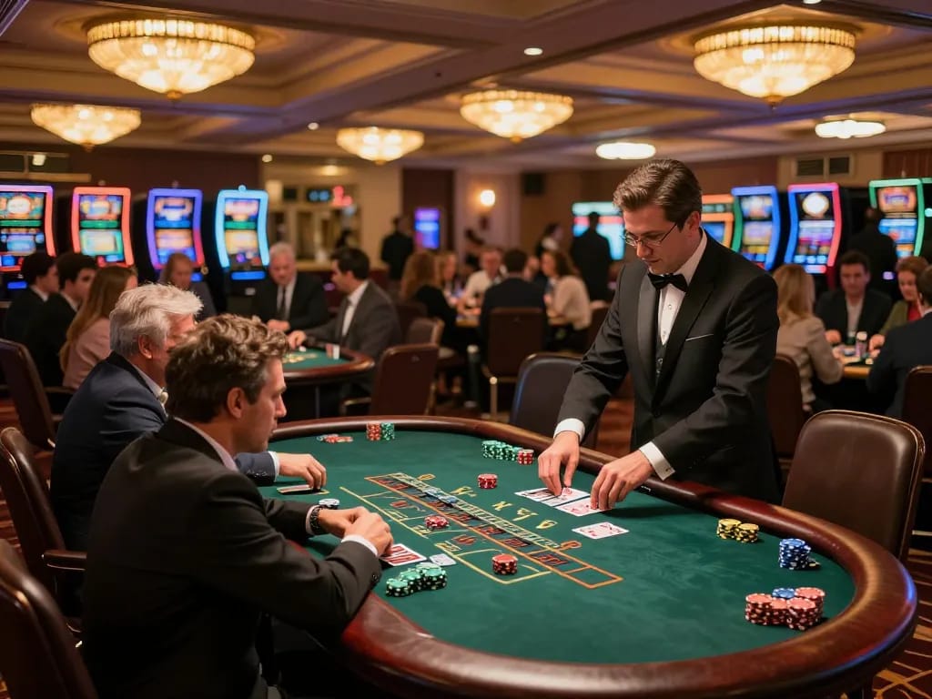 C168 players engaging in high-stakes blackjack at a luxurious casino table