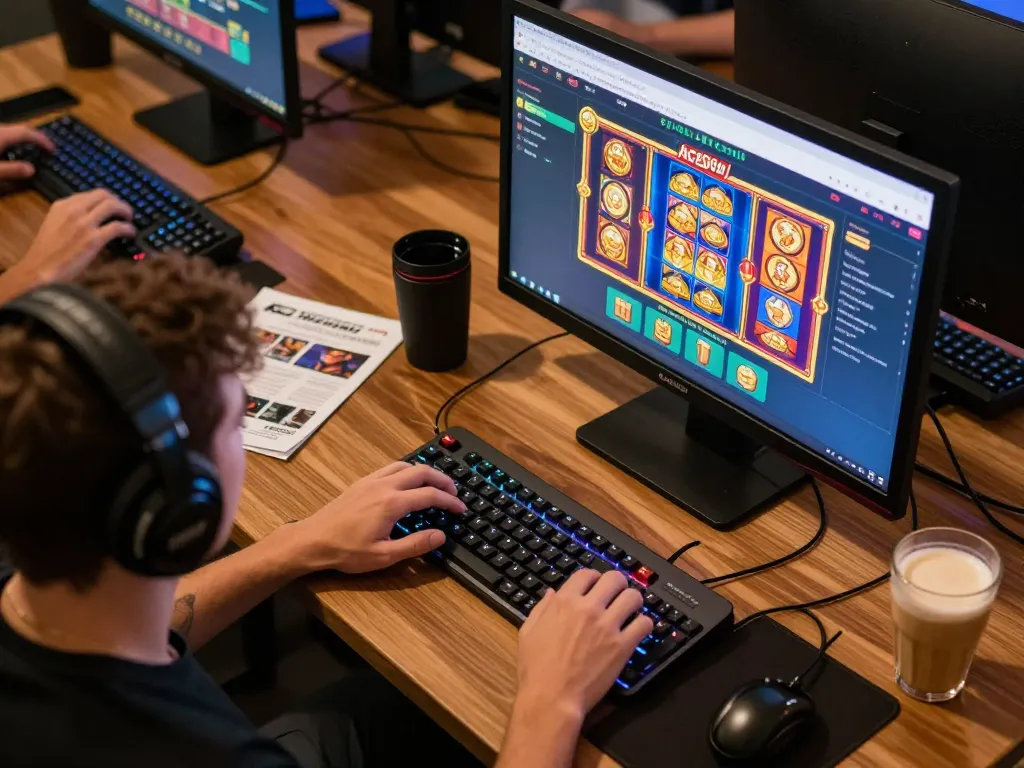 A player engaging in the online gaming experience at Ace96au, displaying exciting casino games.