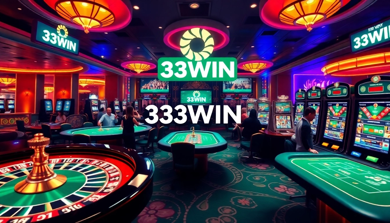 Experience thrilling gaming excitement at 33WIN's luxurious casino, featuring roulette, slots, and sports betting.