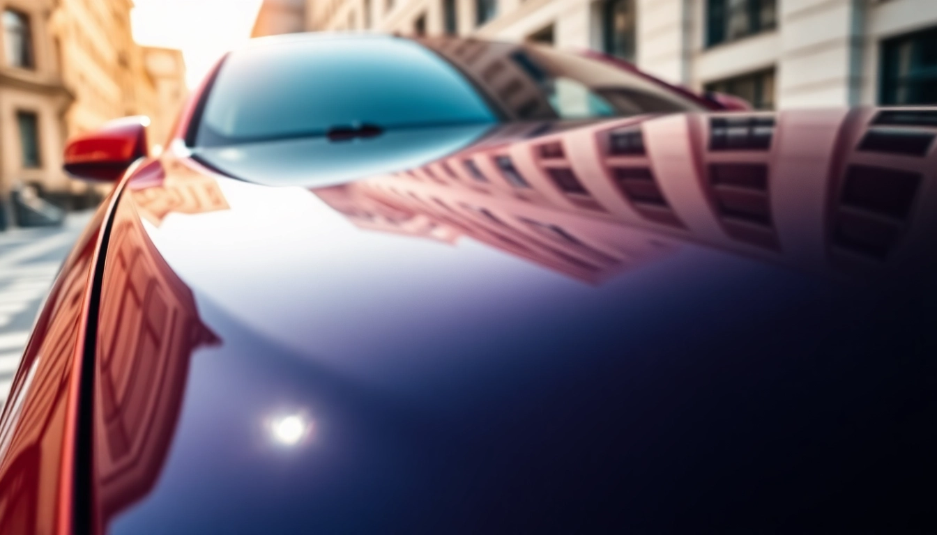 Lackschutzfolie München schützt das Auto in München mit glänzender Oberflächenansicht.