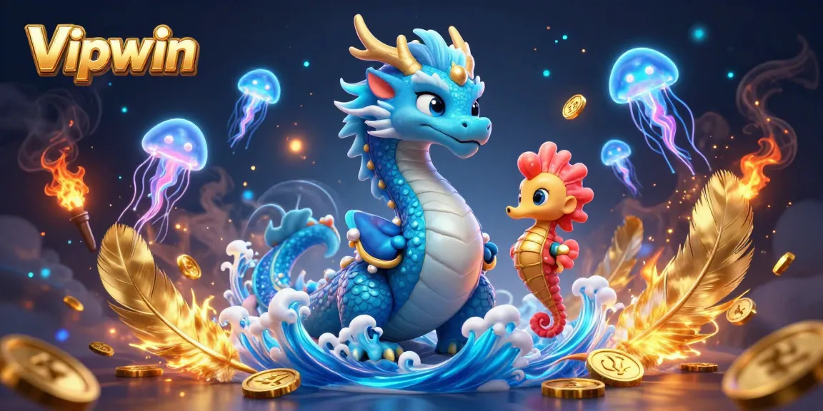 Engage with thrilling gameplay at Vipwin, featuring a vibrant underwater scene with a dragon and knight.
