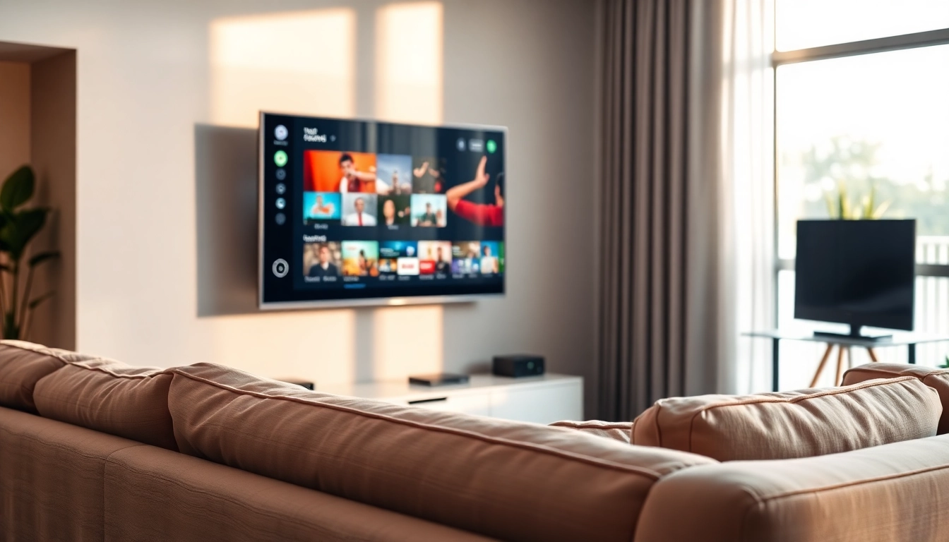 Erleben Sie IPTV Kaufen mit modernem Setup im stilvollen Wohnzimmer.