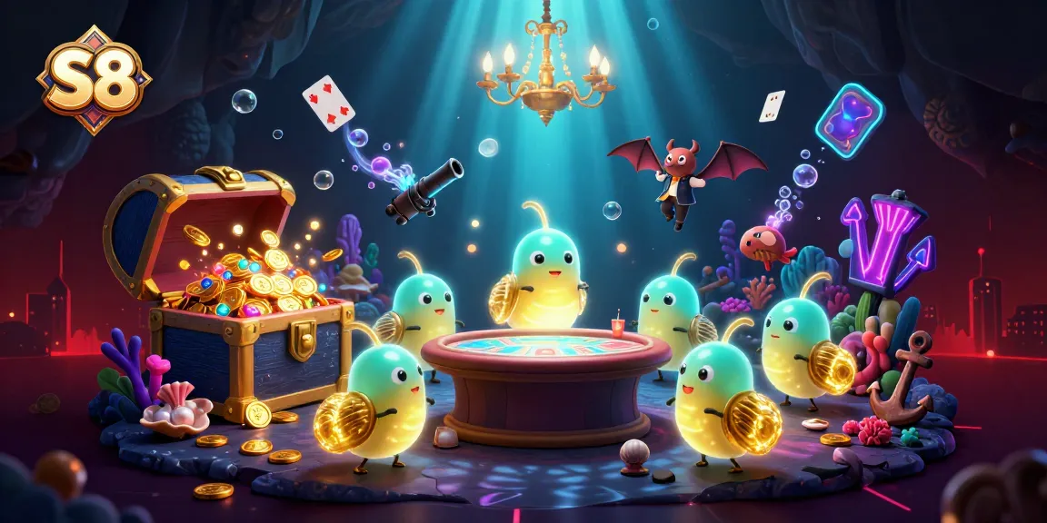 Experience thrilling gameplay at S8 with our vibrant casino illustration featuring dynamic gambling elements.