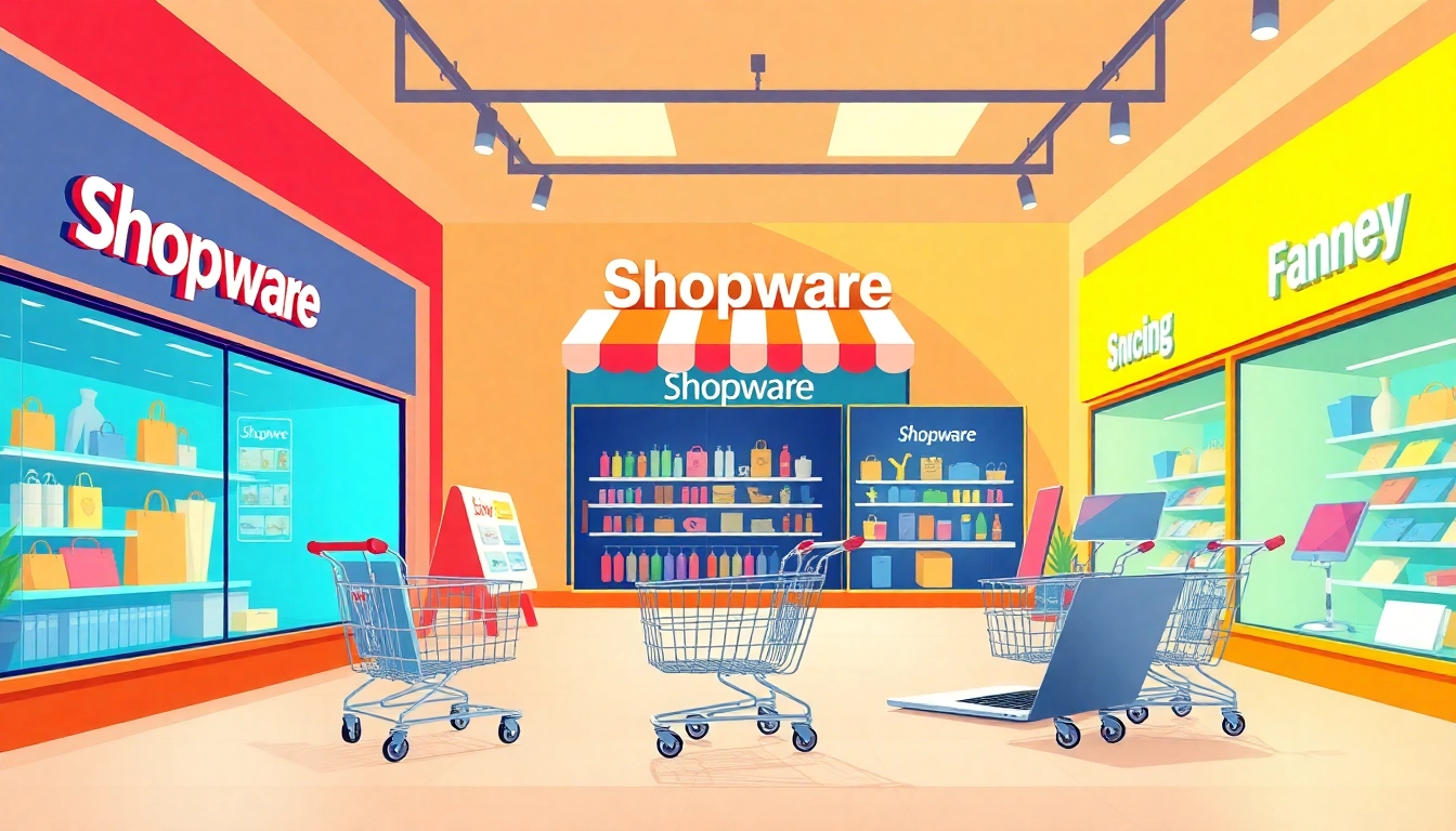 Interaktive Darstellung von Shopware Shops auf einer vielseitigen eCommerce-Plattform.